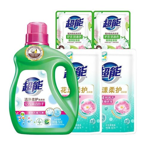 超能 洗衣液实惠套装 衣物深层去渍清洗液 护衣护色持久留香多规格可选