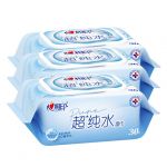 心相印(Mind act upon mind)湿纸巾30片/80片装纯 水湿巾无香不含酒精孕妇婴儿适用擦脸擦手便携